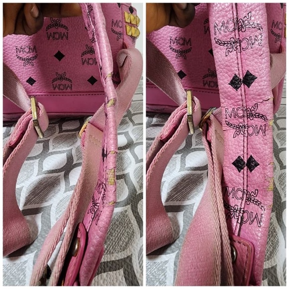 SOLD**Authentic MCM Visetos Side Studs Stark Backpack Pink - Picture 5 of 16